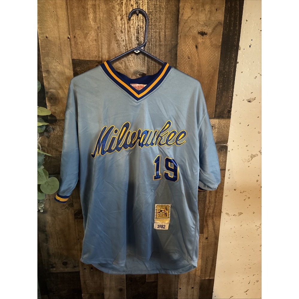 Milw Brewers Vintage Yount  Blue 1982 Size 48 Mitchell Ness Cooperstown Collect